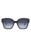 Fendi Oversized F Logo Acetate Cat-eye Sunglasses In Shiny Black