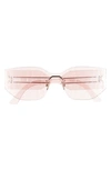 Dior Club M6u 142mm Rectangular Shield Sunglasses In Pink
