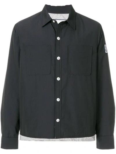 Moncler Cropped Shirt Jacket In Blue
