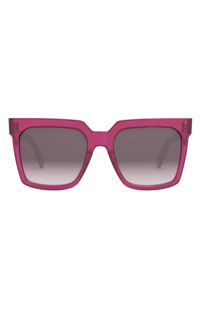 Celine Bold 3 Dots Square Acetate Sunglasses In Shiny Violet