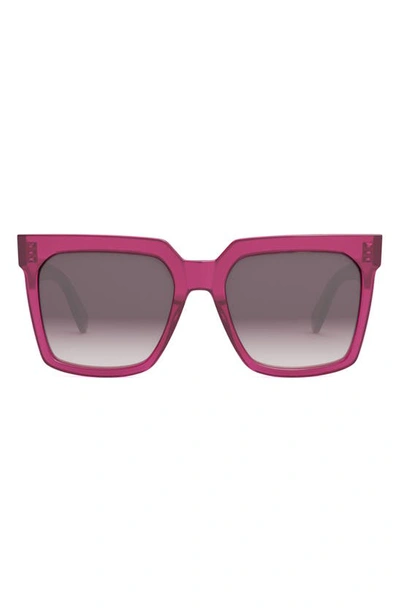 Celine Bold 3 Dots Square Acetate Sunglasses In Shiny Violet / Violet