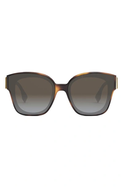 Fendi Oversized F Logo Acetate Cat-eye Sunglasses In Havana