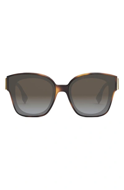 Fendi Oversized F Logo Acetate Cat-eye Sunglasses In Blonde Havana