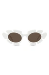 Loewe Flower Acetate Sunglasses In White And Brown