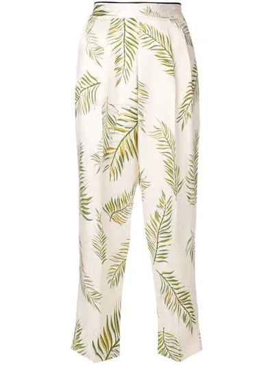 Forte Forte Feather Print Trousers In White