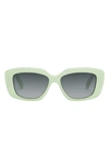 Celine Triomphe Rectangle Acetate Sunglasses In Green/gray Gradient