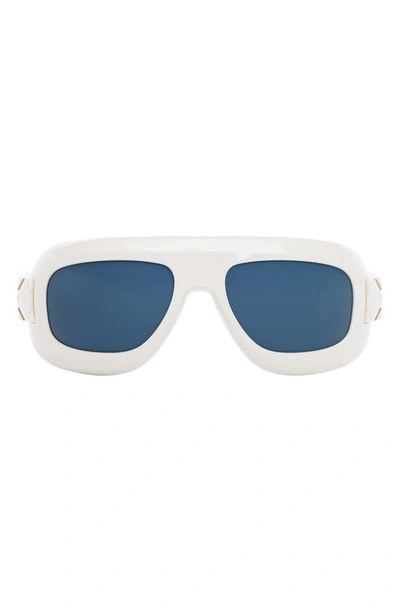 Dior Lady 9522 M1i Acetate Wrap Sunglasses In Ivory/blue Solid
