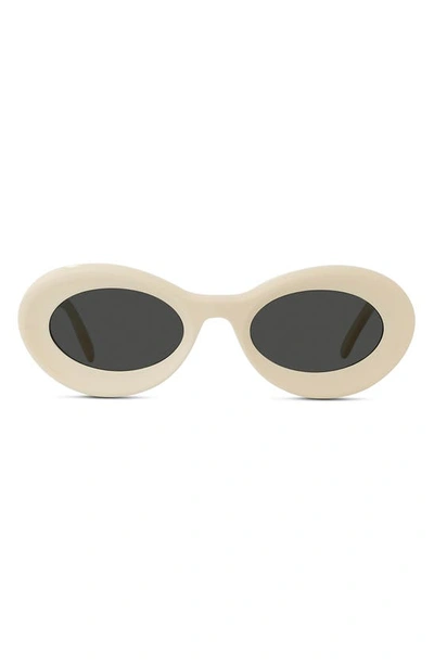 Loewe Curvy Logo Acetate Oval Sunglasses In Grey