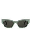 Celine Rectangle Acetate Sunglasses In Light Green