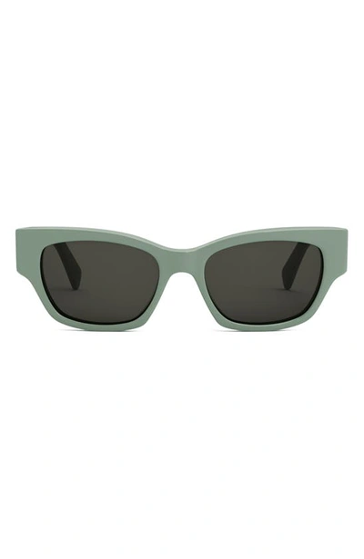 Celine Rectangle Acetate Sunglasses In Light Green