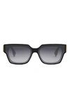 Fendi Oversized F Square Acetate Sunglasses In Shiny Black