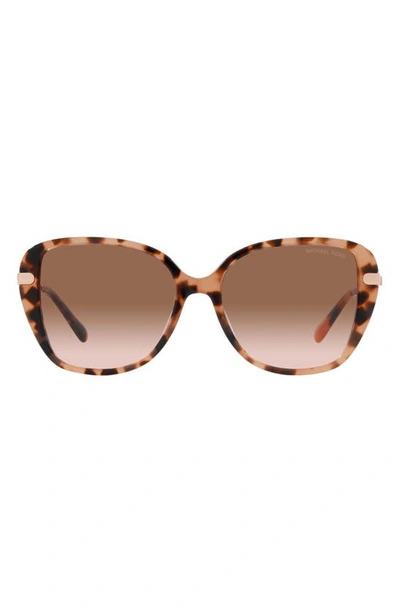 Michael Kors Flatiron 56mm Gradient Square Sunglasses In Pink Tortoise