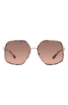 Michael Kors Empire 59mm Gradient Butterfly Sunglasses In Rose Gold