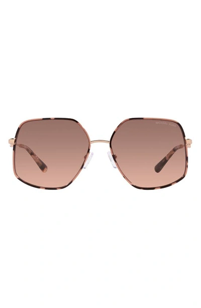 Michael Kors Empire 59mm Gradient Butterfly Sunglasses In Rose Gold