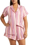 Nordstrom Moonlight Eco Short Pajamas In Pink Daisy Multi Stripe