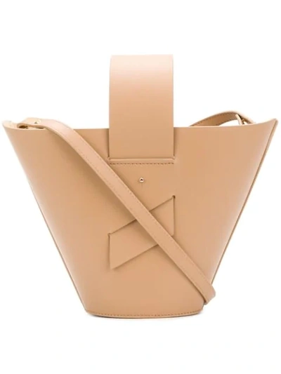 Carolina Santo Domingo Bucket Shoulder Bag In Neutrals