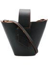 Carolina Santo Domingo Bucket Shoulder Bag In Black