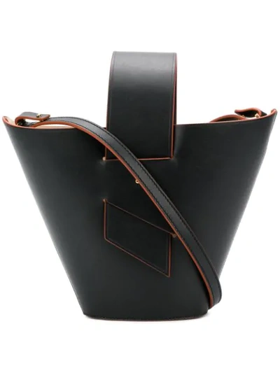Carolina Santo Domingo Bucket Shoulder Bag In Black