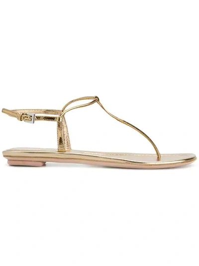 Prada Skinny Strap Sandals - Metallic