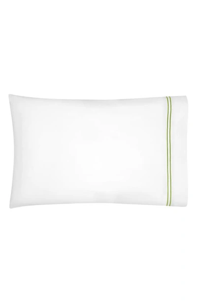 Sferra Grande Hotel Standard Pillowcase, Pair In White/fern