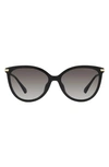 Michael Kors Dupont 58mm Gradient Cat Eye Sunglasses In Black