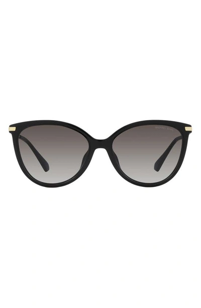 Michael Kors Dupont 58mm Gradient Cat Eye Sunglasses In Black