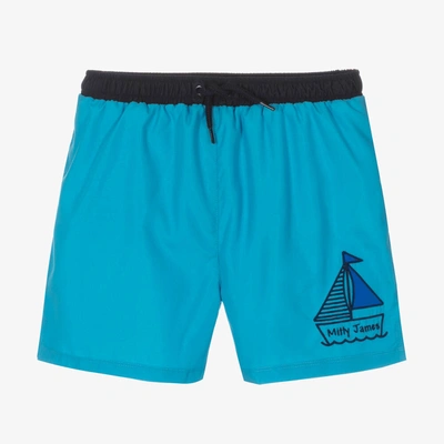 Mitty James Kids' Boys Blue Logo Swim Shorts