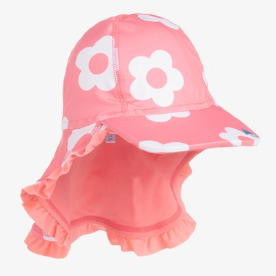 Mitty James Kids' Girls Pink Flower Sun Protective Hat