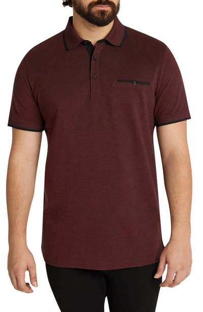 Johnny Bigg Spencer Birdseye Polo In Merlot