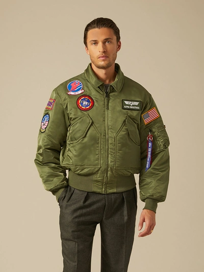 Alpha Industries Alpha X Top Gun Cwu 45/p Bomber Jacket In Sage