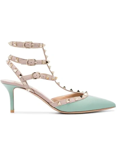 Valentino Garavani Green Rockstud 65 Leather Pumps