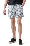 Rodd & Gunn Main Beach Floral Stretch Cotton Drawstring Shorts In Lagoon