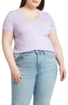 Caslon Short Sleeve V-neck T-shirt In Purple Spray