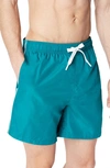 Armani Exchange Logo Swim Trunks In Deep Lake