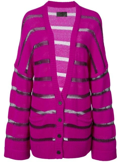 Rta Striped Knitted Cardigan - Pink