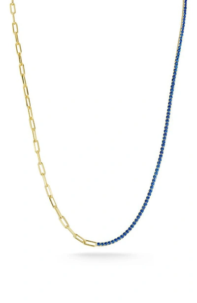 Sphera Milano 14k Gold Plated Cubic Zirconia Tennis Necklace