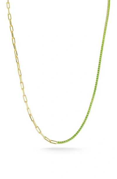 Sphera Milano 14k Gold Plated Cubic Zirconia Tennis Necklace
