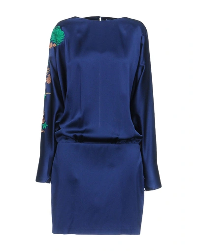 Blumarine Short Dress In Dark Blue