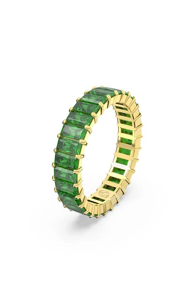 Swarovski Crystal Baguette Cut Green Matrix Ring