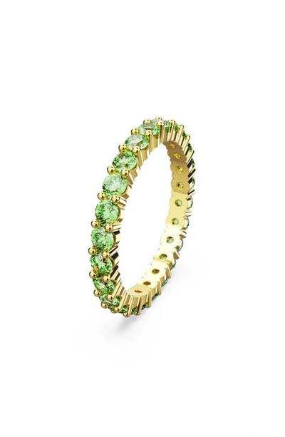 Swarovski Crystal Round Cut Green Matrix Ring