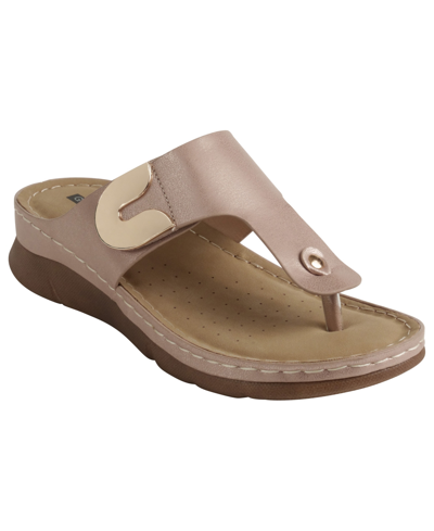 Gc Shoes Women's Sam Thong Flat Sandals In Gold