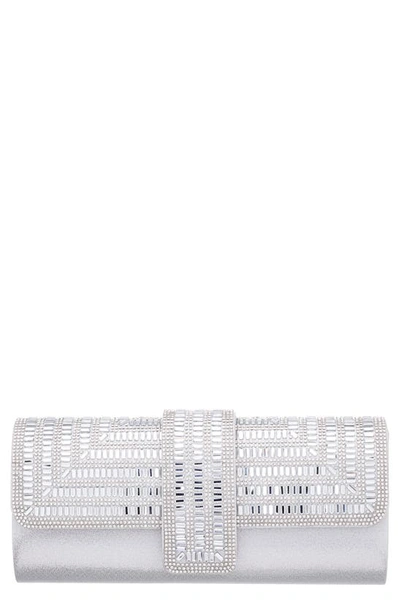 Nina Woven Envelope Small Clutch In Silver