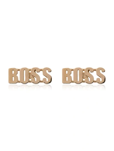 Established 14kt Yellow Gold Boss Stud Earrings In Metallic