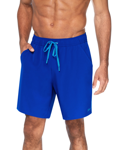 Reebok Men's Quick-dry 7" Core Volley Swim Shorts In Blue