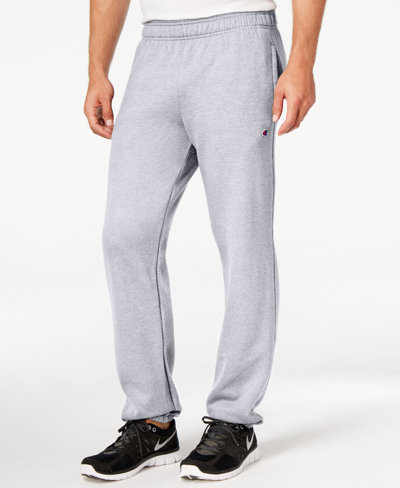 Champion Men's Big & Tall Powerblend Open Bottom Fleece Sweatpants In Oxford Gray