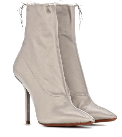Vetements Satin Ankle Boots In Beige