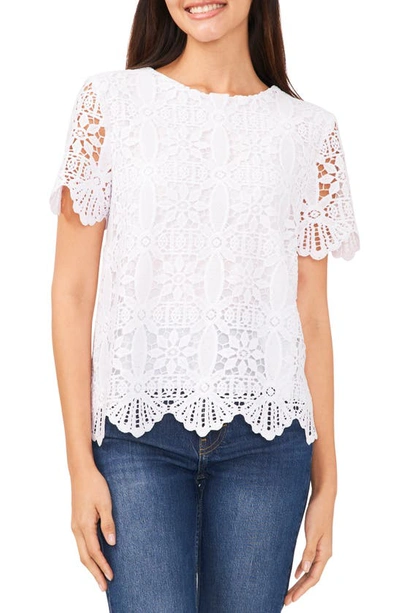 Vince Camuto Women's Short Sleeve T-shirt Blouse In Ultra White
