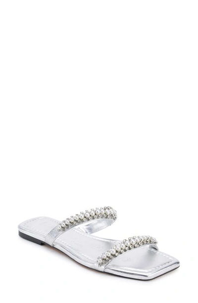 Karl Lagerfeld Women's Payzlee Slip-on Embellished Slide Sandals In Soft White