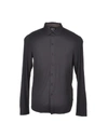 Armani Collezioni Solid Color Shirt In Steel Grey