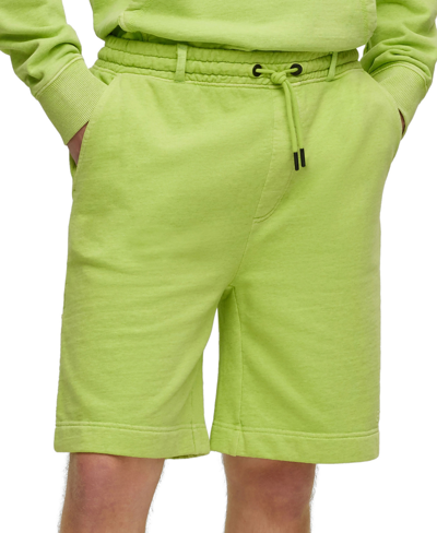 BOSS - Cotton-blend regular-fit shorts with embroidered logos